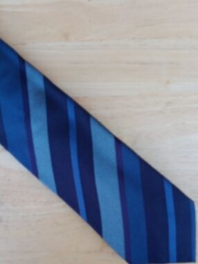 Massimo Bizzocchi Classic Blue Striped Men’s Tie - Navy and Light Blue